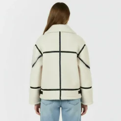 Women's Sherling Long Sleeve Short Puffer Jacket