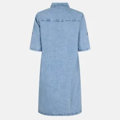 Women's Short Sleeve Denim Shirt Dress
