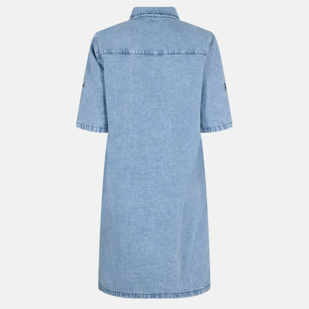 Women's Short Sleeve Denim Shirt Dress