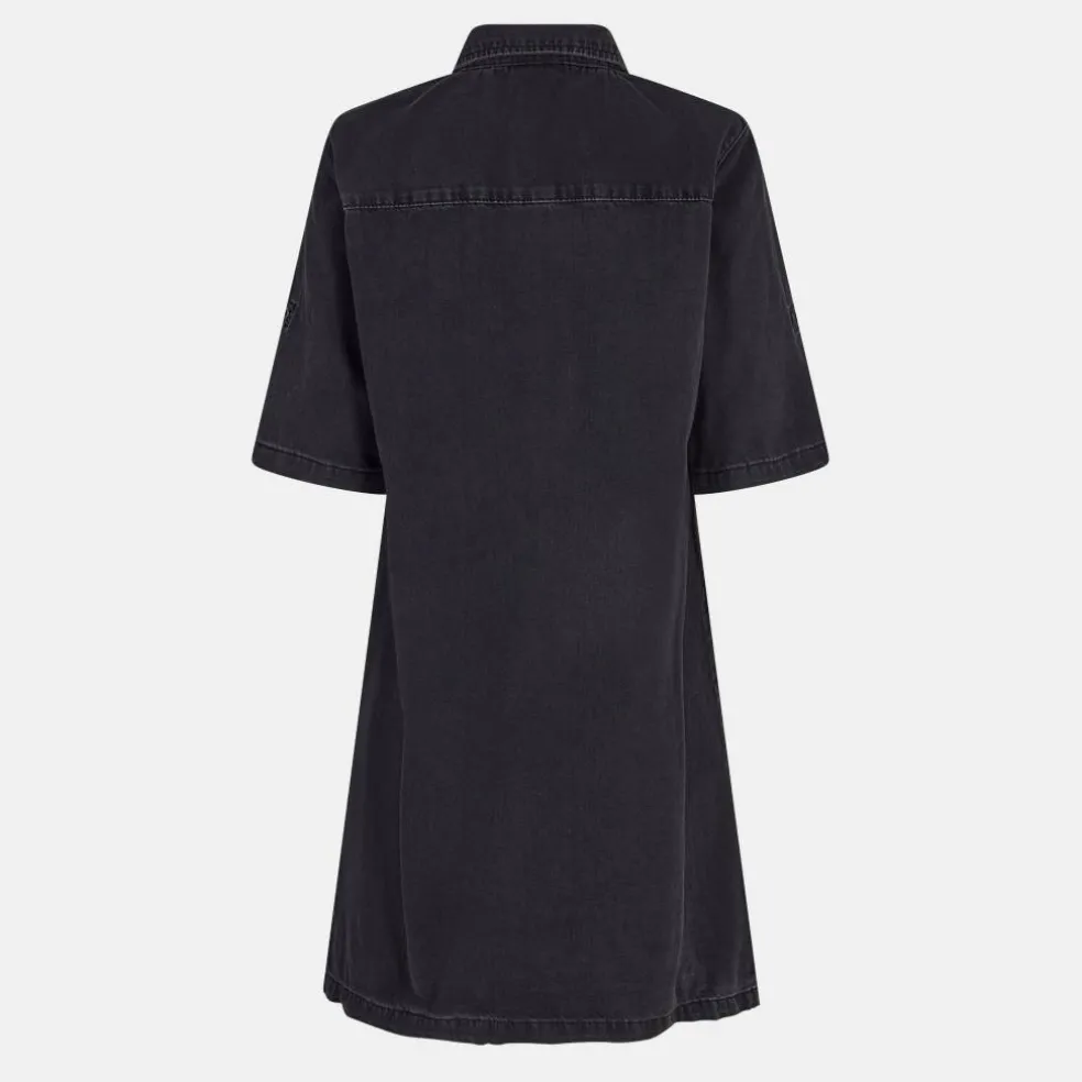 Women's Short Sleeve Denim Shirt Dress