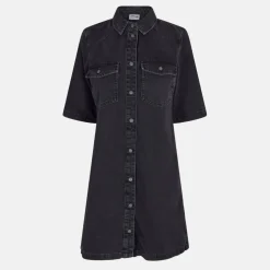 Women's Short Sleeve Denim Shirt Dress