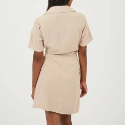 Womens Short Sleeve Utility Dress with Belt