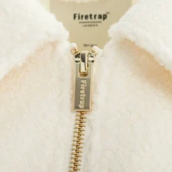 Women's Short Textured Cropped Long Sleeve Shearling Jacket