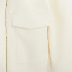 Women's Short Textured Cropped Long Sleeve Shearling Jacket