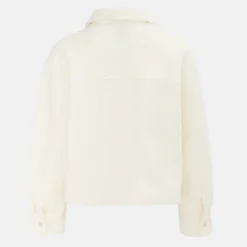Women's Short Textured Cropped Long Sleeve Shearling Jacket