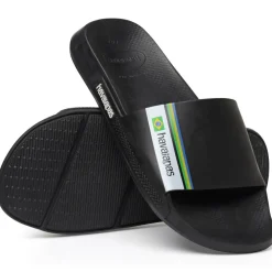 Women's Slide Brasil Black Flip Flops