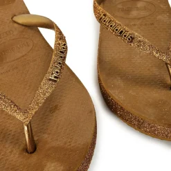 Women's Slim Flatform Sparkle Black Flip Flops