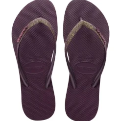 Women's Slim Sparkle II Aubergine Flip Flops