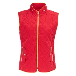 Women's Stand Collar Full Zip Hip Length Gilet