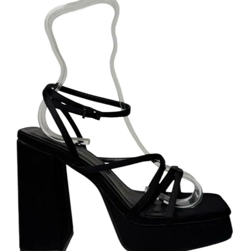 Women's Strappy Block Heel Platform Heeled Sandal