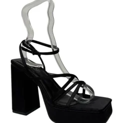 Women's Strappy Block Heel Platform Heeled Sandal