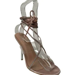 Women's Strappy Crystal Detail Flat Sandal
