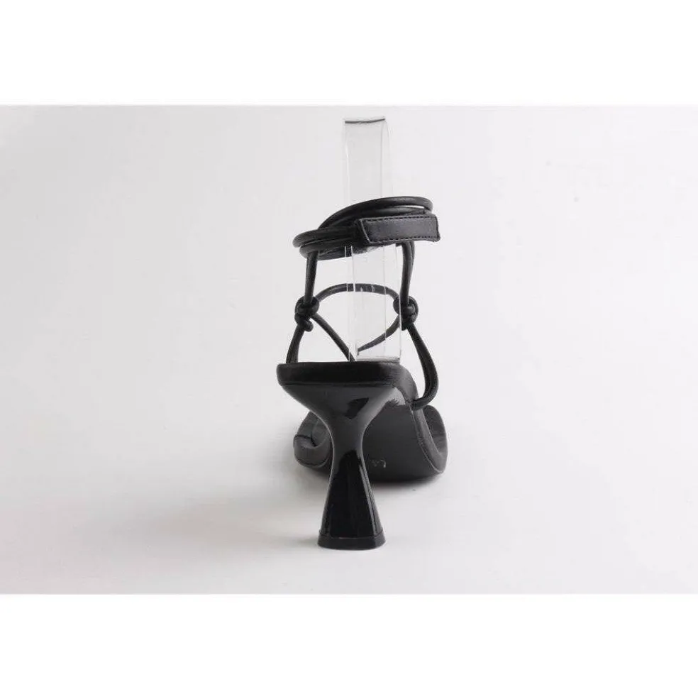 Women's Strappy Kitten Heeled Sandal with Ankle Strap