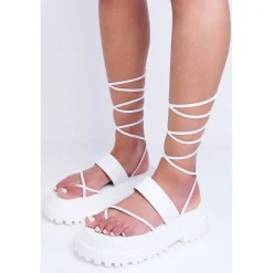 Women's Strappy Tie-Up Flatform Sandal