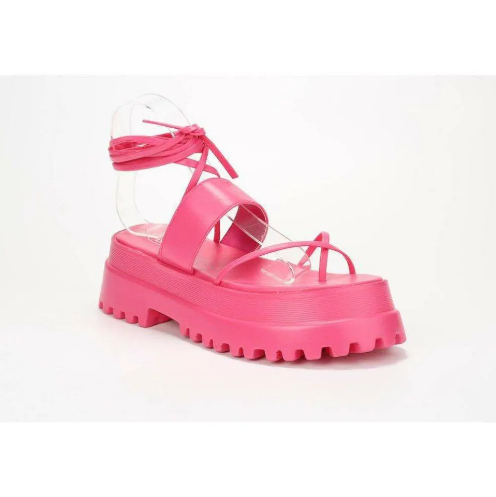 Women's Strappy Tie-Up Flatform Sandal