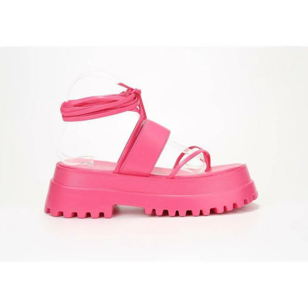 Women's Strappy Tie-Up Flatform Sandal
