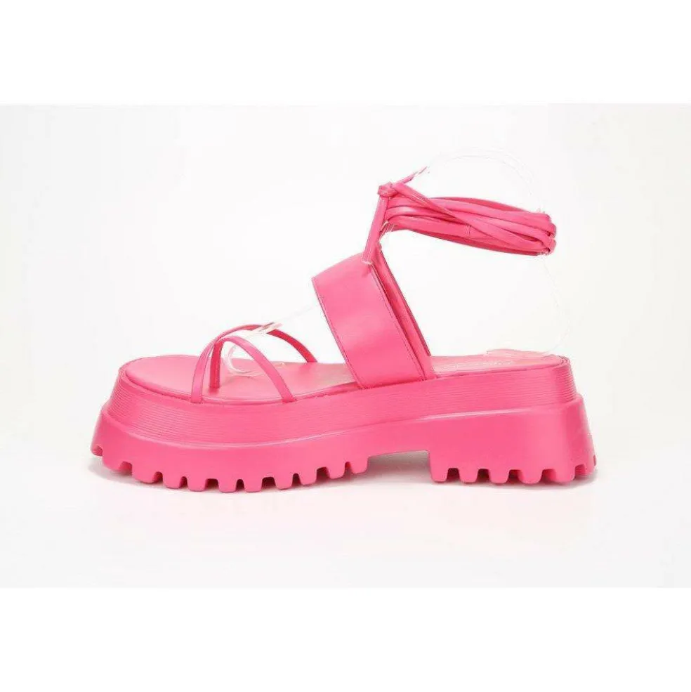 Women's Strappy Tie-Up Flatform Sandal