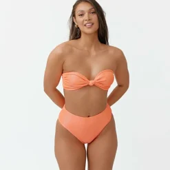 Women's Textured High Waisted Bikini Bottoms