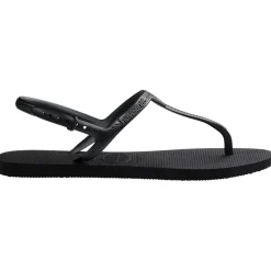 Women's Twist Black Flip Flops