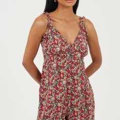 Womens Vest Top Floral Jumpsuit