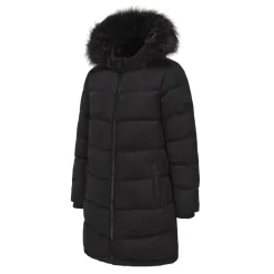 Women's Water Resistant Faux Fur Trim Windproof Long Sleeve Puffer Jacket