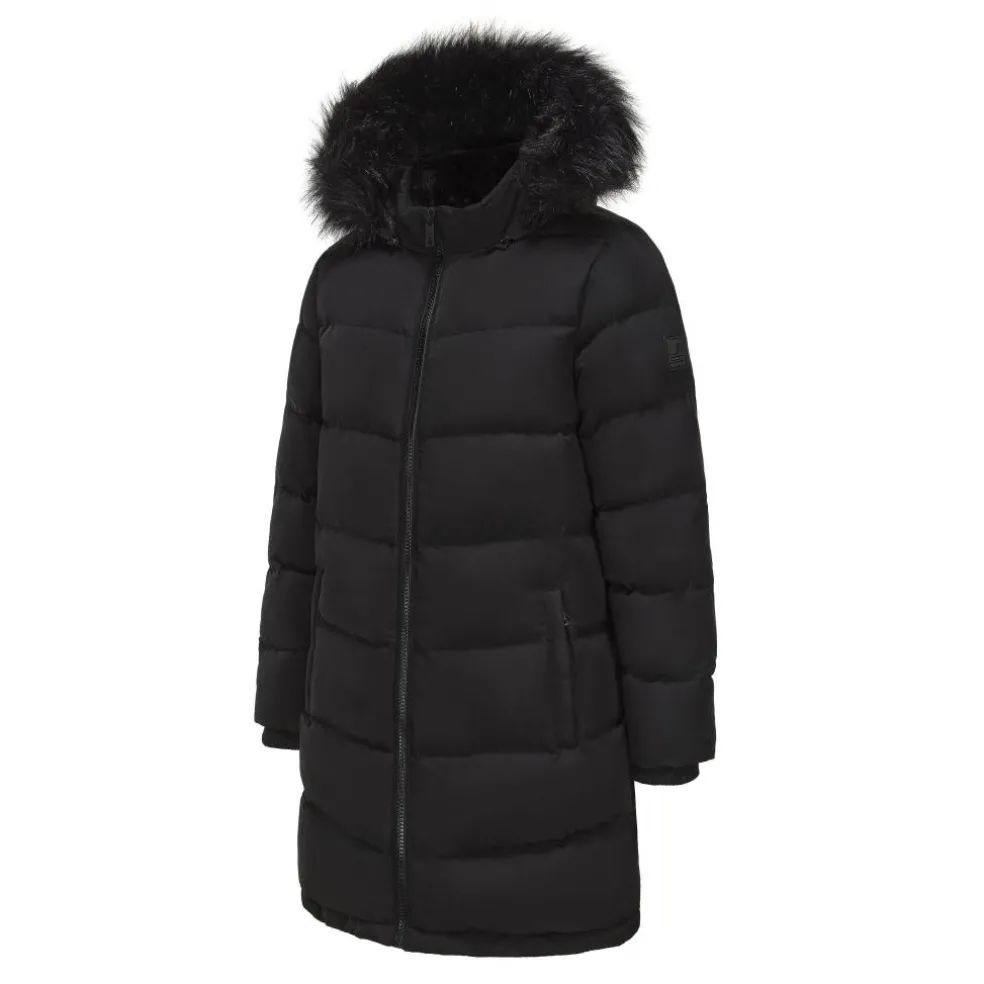 Women's Water Resistant Faux Fur Trim Windproof Long Sleeve Puffer Jacket