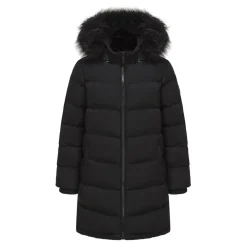 Women's Water Resistant Faux Fur Trim Windproof Long Sleeve Puffer Jacket
