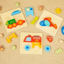 Wooden 3 Piece Vehicle Puzzle