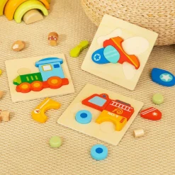 Wooden 3 Piece Vehicle Puzzle