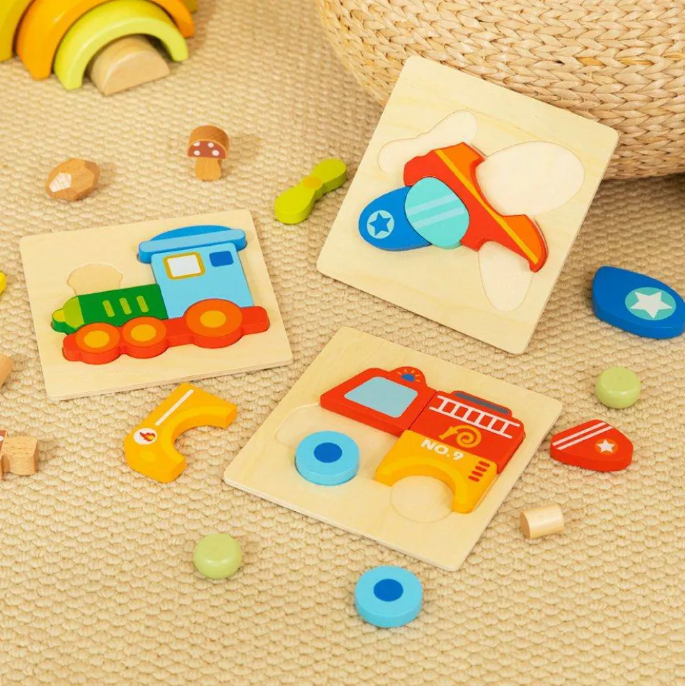Wooden 3 Piece Vehicle Puzzle