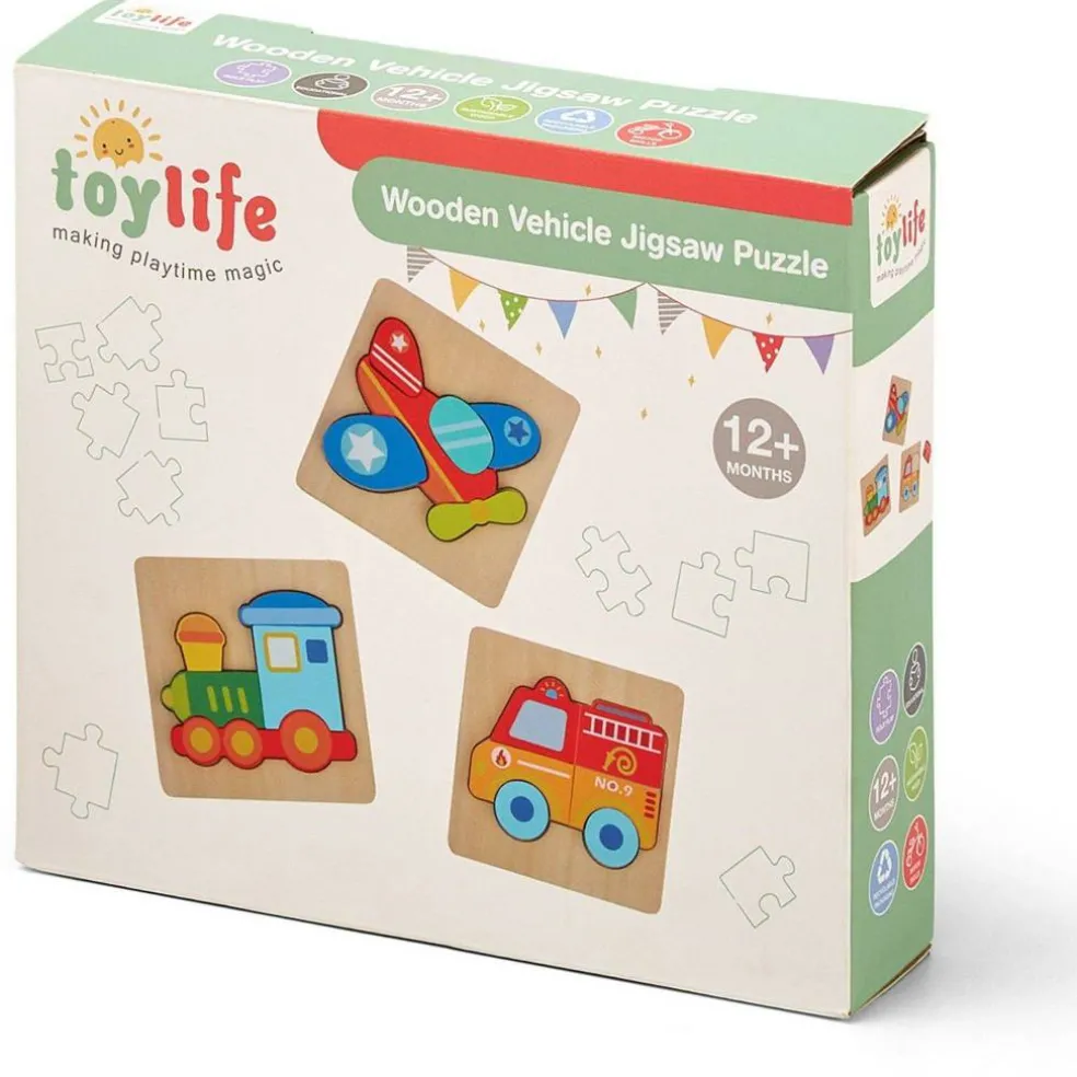Wooden 3 Piece Vehicle Puzzle